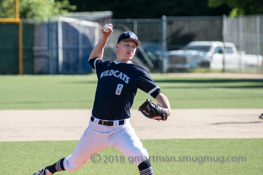 Ben VavRosky pitches a fastball against La Salle. 