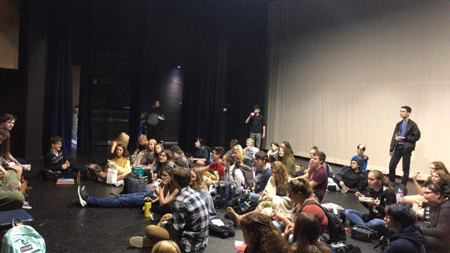 Drama club students gathered for their first meeting of the year on Thursday.  Many of them will participate in the audition workshop this afternoon.