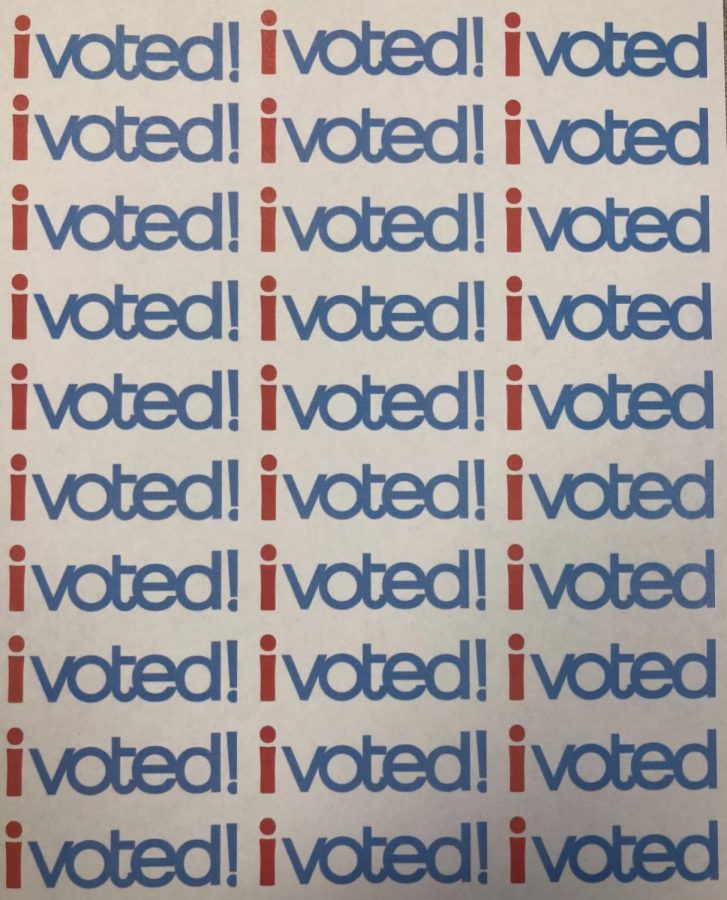 The I voted stickers worn by citizens who voted on the 2018 Midterm Elections Image by King County Elections Office-used with permission
