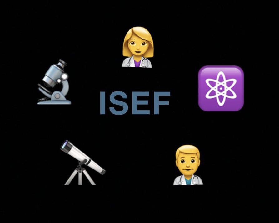 Emojis representing science fields that are covered in ISEF. Students will be competing in the District Fair in a couple of days. 