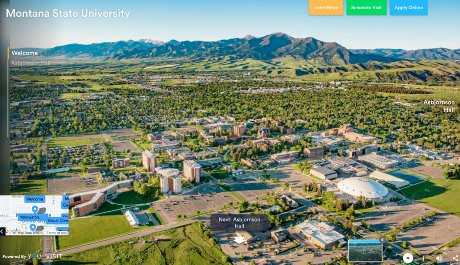 Montana State Universitys version of a virtual campus tour. Campuses around the nation have created some sort of virtual tour for prospective students.