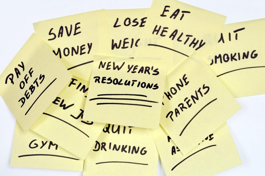Some examples of New Years resolutions.