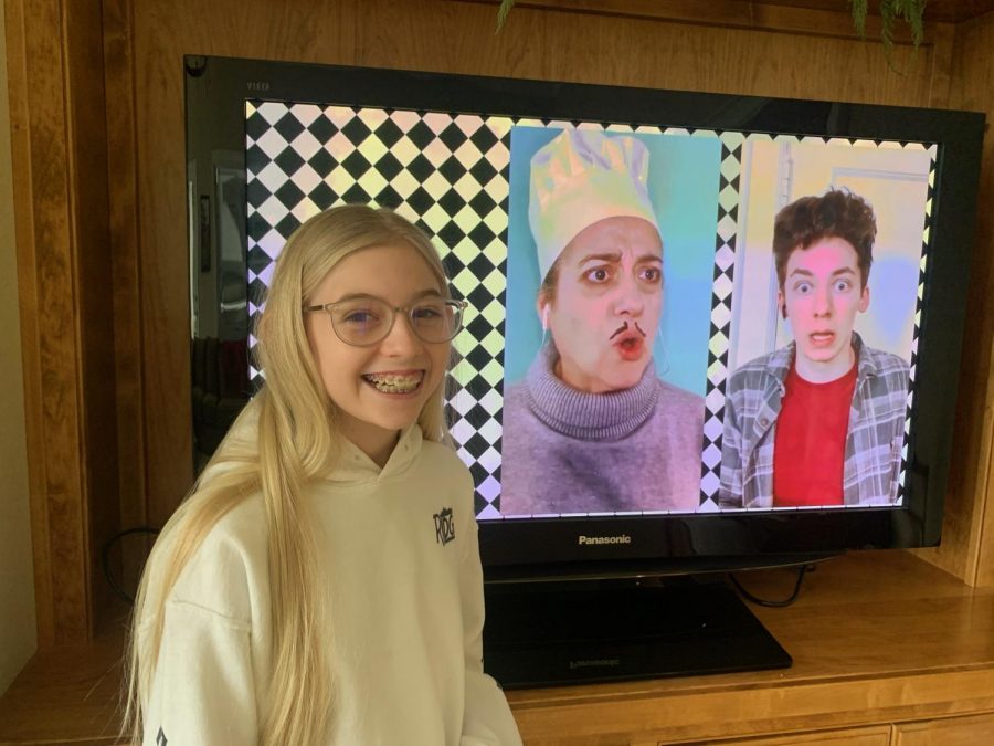Ellie Jeffries watching Ratatouille The Tik Tok Musical to benefit the Actors Fund. Ratatouille the musical ran from January 1st to January 4th. 
