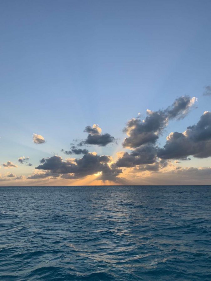 A beautiful sunset captured by Olivia from their catamaran. She claimed that its her new favorite way to watch the sunset!