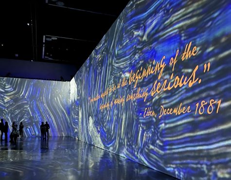 Light projections show the work of Vincent Van Gogh throughout his life. Photo by Jasmine Brown