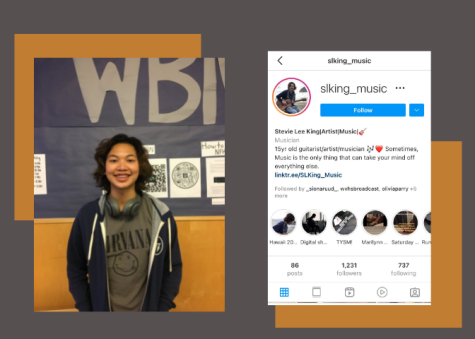 Steven being interviewed about his music! Pictured on the right is his Instagram profile where he has been gaining followers.