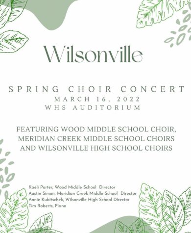 Wood and Meridian creek middle schoolers join Wilsonville high school choir students in our 2022 spring concert! Photo from @wvhstheatre on instagram.