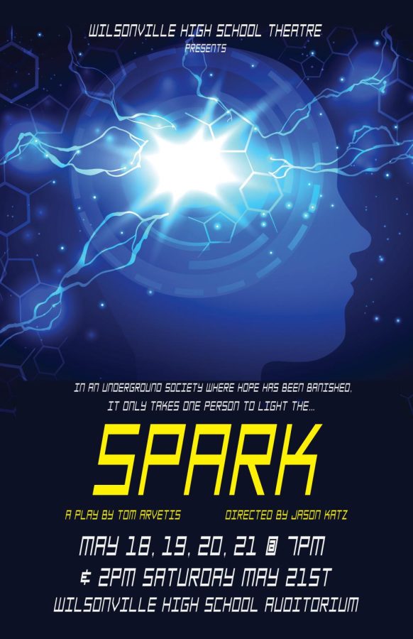 Spark poster advertising for their shows in May! Photo provided by Mr. Katz.