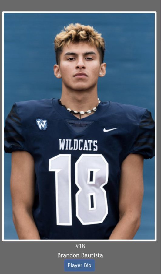 Brandon Bautista- Number 18 on the Wilsonville Football team, posing for his team roster picture. Bautista is one of the many student athletes juggling school, sports, and work all at once.