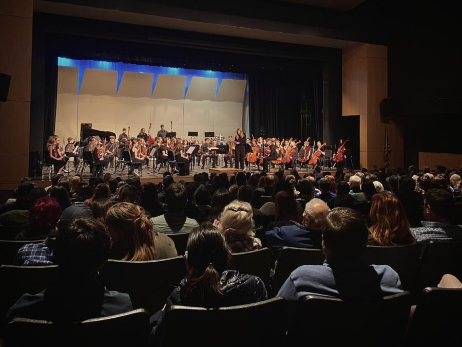 The first orchestra up is the middle school group. This group had Meridian and Wood. They sounded wonderful, full of amazing musicians who will be joining the WVHS orchestra next year. 