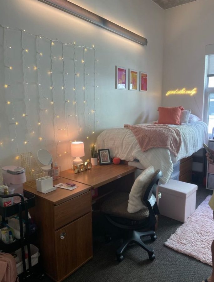 Jenna Weiss, Wilsonville alumni, photographed her dorm room at the University of Arizona. Jenna roomed with someone she found on Instagram. 