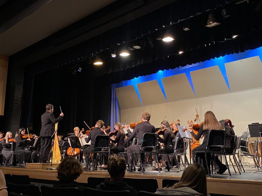 Mr. Davies, a shining and cunning leader, is conducting Wilsonville’s chamber orchestra. It is his umpteenth time performing in a concert at Wilsonville High School. 