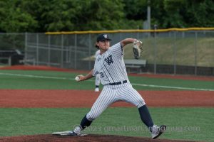 Luke Haener pitches in a first round win over North Eugene. Haener aids Wilsonville in getting to the second round where they will take on Mountain View on Friday.