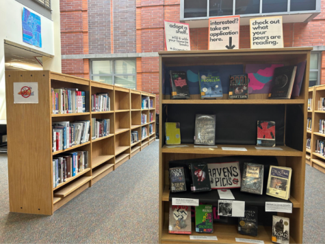 Librarians Giese and Coerson created an excellent Adopt a Shelf program. Students can decorate shelves and foster a sense of pride in the school library.