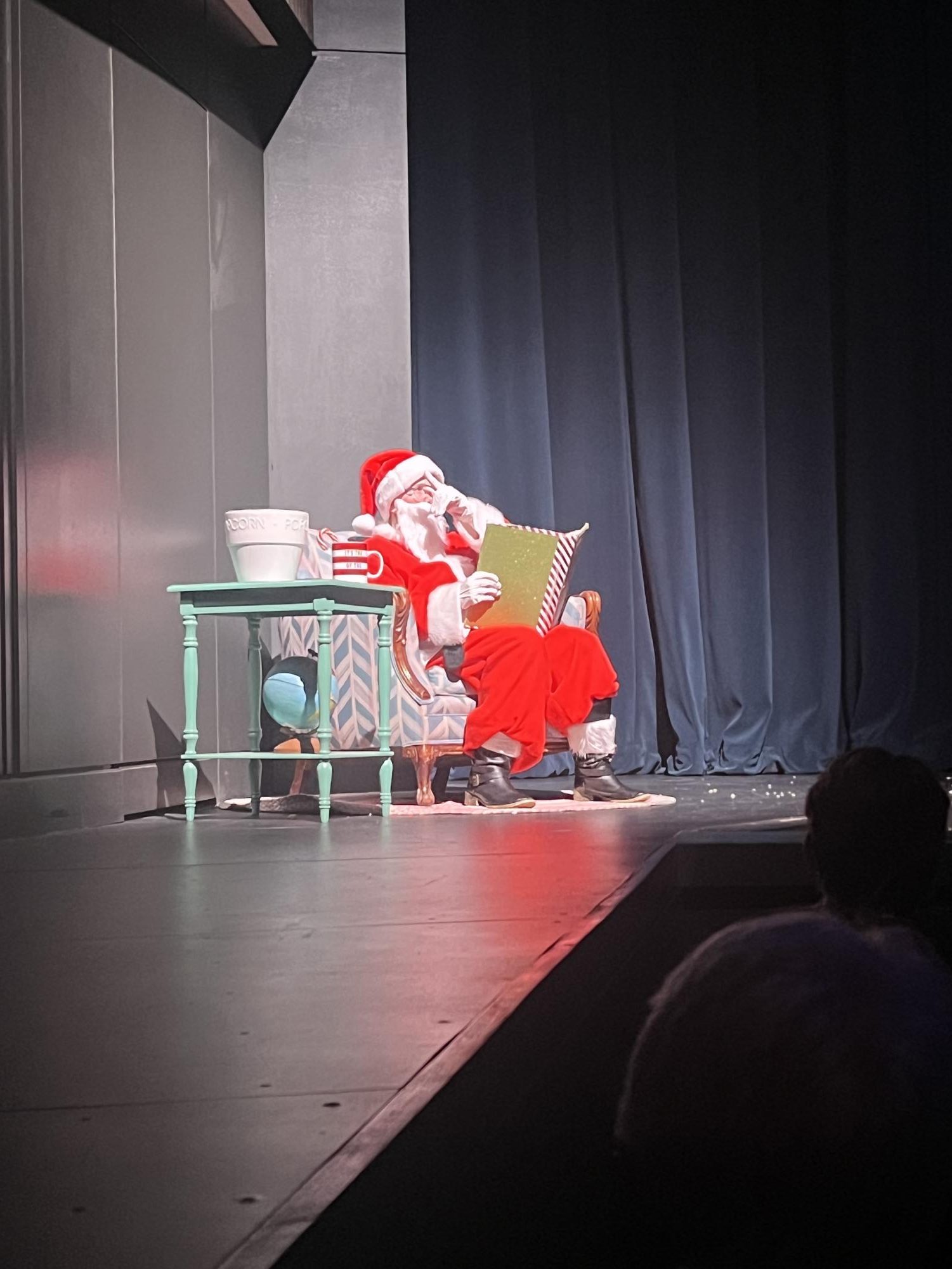 Santa delivers their last monologue of the play. Then, the conclusion of the play is revealed. 