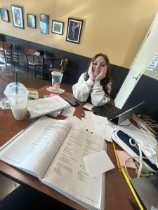 Mia Winters studies with friends for her AP Psychology exam. It can be helpful to make studying fun.