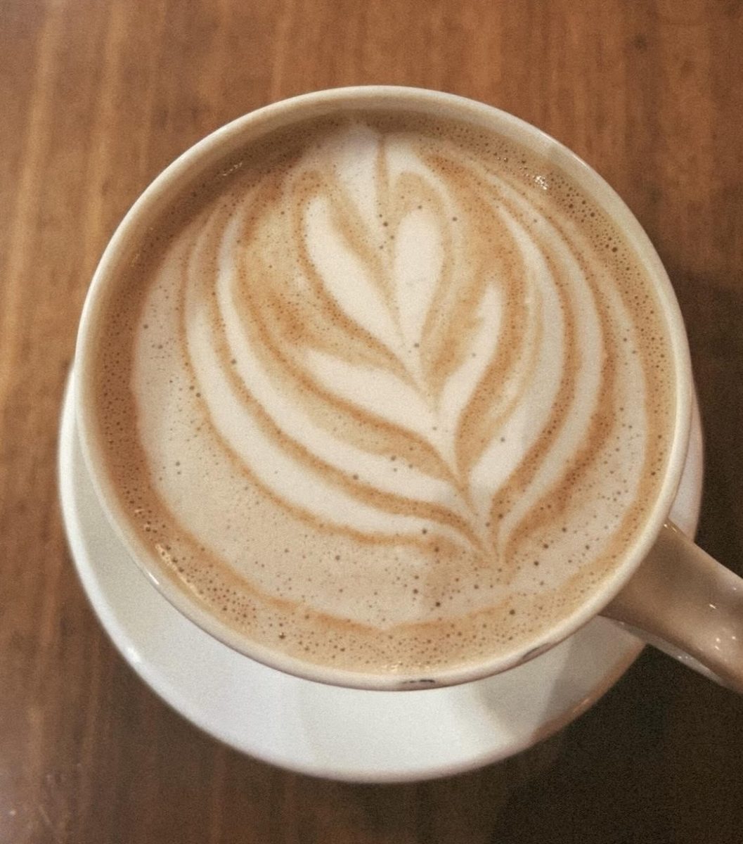 A locally owned cafe masters the trend of latte art. Foam of any hot drink can be transformed into something extraordinary. 