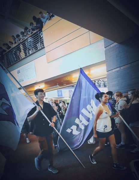 Seniors Trenton Bonfiglio and Venecia Gonzalez lead the parade of graduating students through tunnels of the Wilsonville student body. Leaders among their peers and grade level, both Bonfiglio and Gonzalez served with the ASB crew and encouraged spirit/support school-wide. 