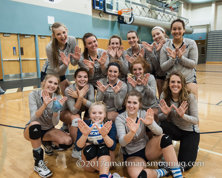 The volleyball team is all smiles