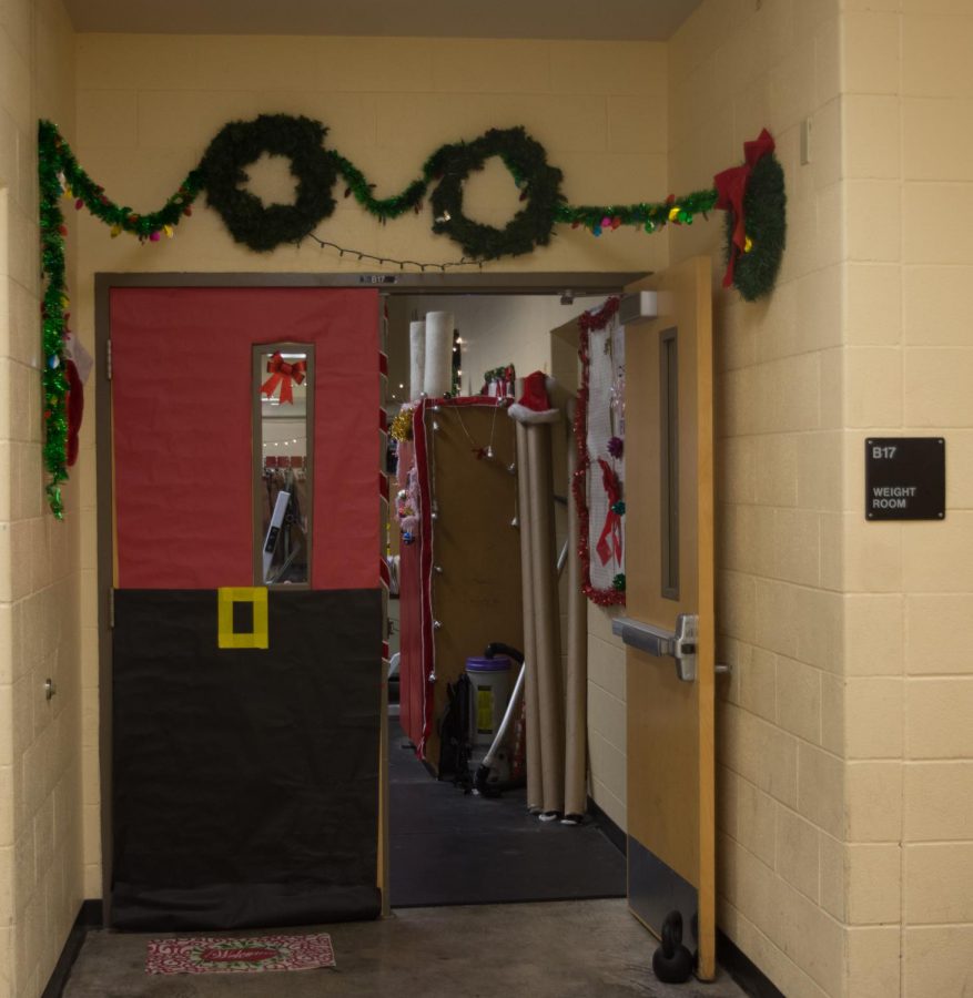 The weight room - the most famous decorated door of all?