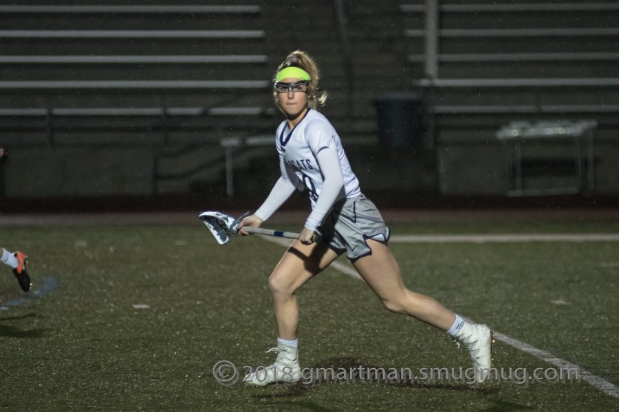 Sophomore Kylie Hix on the lacrosse field. 