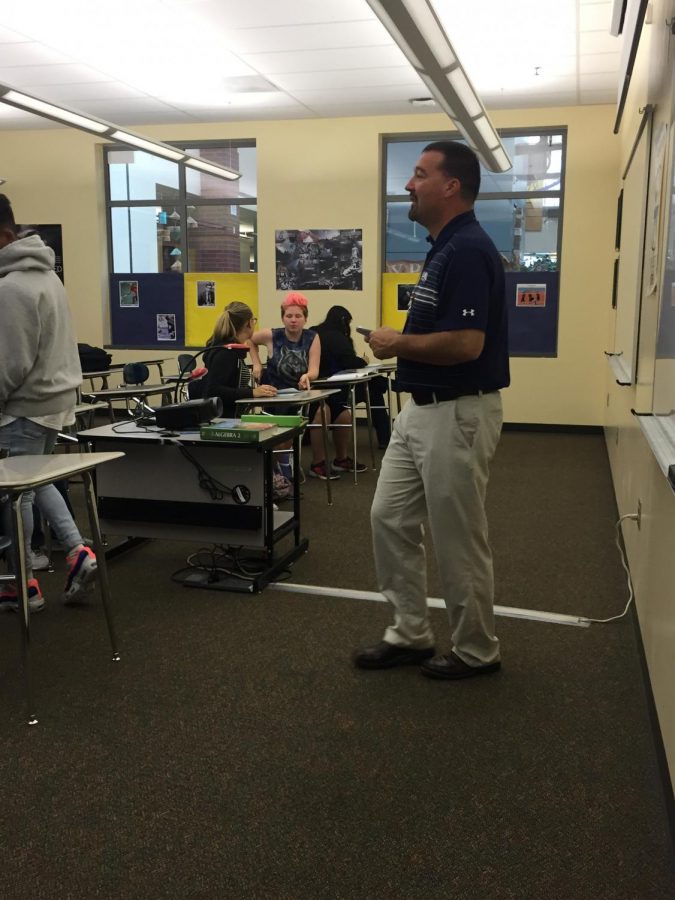 Mr. Mitchell presented the math lesson to his students. He is looking forward to this school year at Wilsonville High School. 