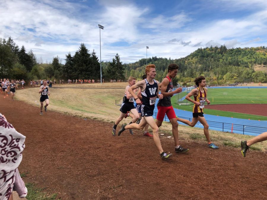 Joseph Wilde races at the Northwest Classic meet at Lane Community College. 