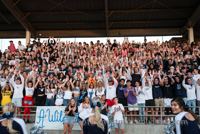 Photo taken by Gregg Artman of the student section at the Homecoming Game