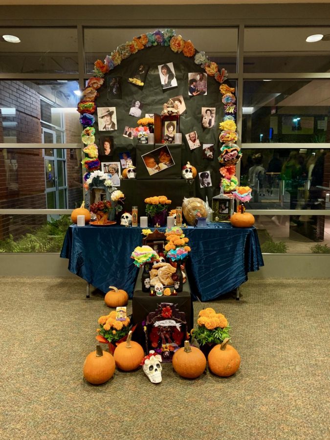 The Ofrenda created by MEChA and NAHS students, featuring celebrities, family, and friends who have passed away.