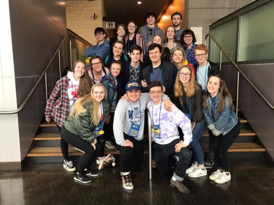 Members of Wilsonville's thespian troupe pose at the end of the state festival.  The team is already preparing for next year.