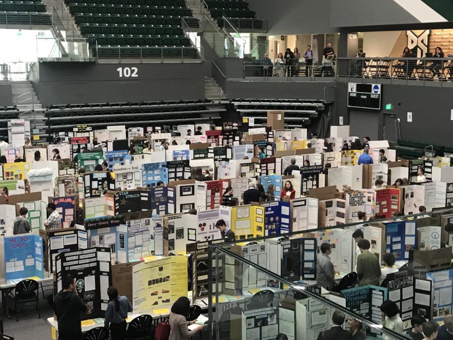 Students from schools throughout all of Oregon compete in ISEF at Viking Pavilion at Portland State University