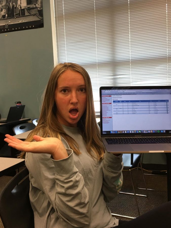 Pictured above is senior Ally Finkbeiner, who was surprised to see the "SEE COUNSELOR" on her schedule this summer.