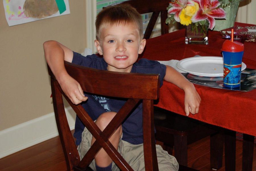 Senior Ryan McCord smiles for the camera on his first day of kindergarten. Photo credit Ryan McCord.