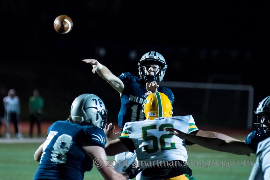 Pictured above is Jayce Knapp completing a pass in the game this past Friday.