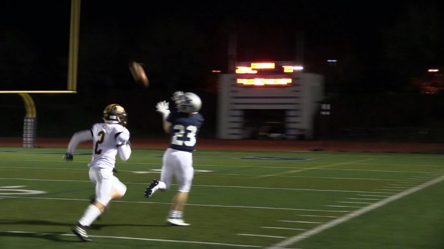 WR/DB Payton Dart catches a 60-yard dime from QB Jayce Knapp. 