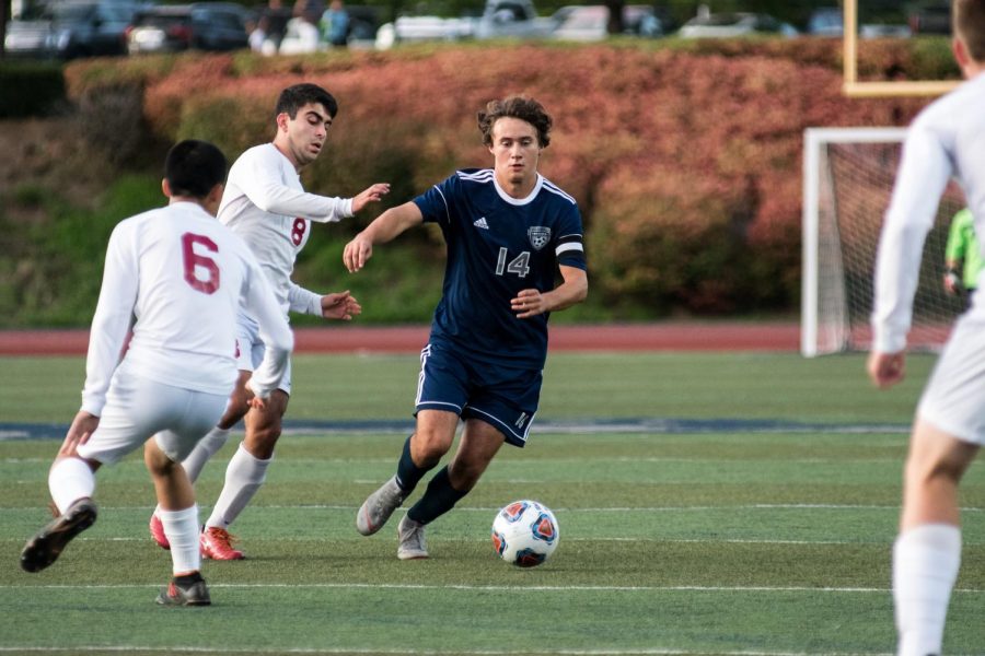 Sam Blohn before his shin was snapped in half on Tuesday.