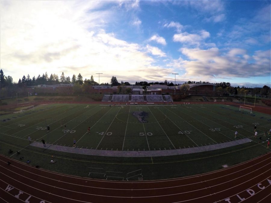 Girls soccer practice during season 1. Practices have been allowed with mandated masks, social distancing, check in forms, and cohorts.