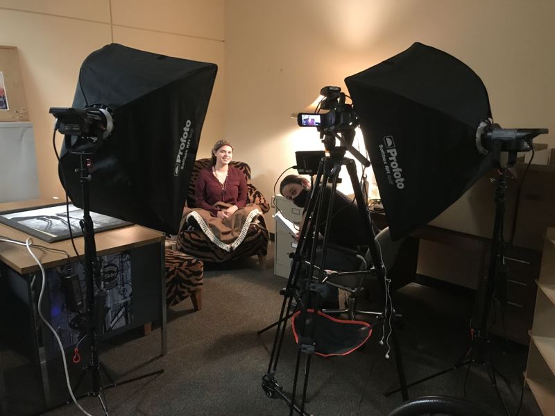 Actress Keira Kerner prepares for her scene in Trap. Trap was filmed all throughout Wilsonville High School. 