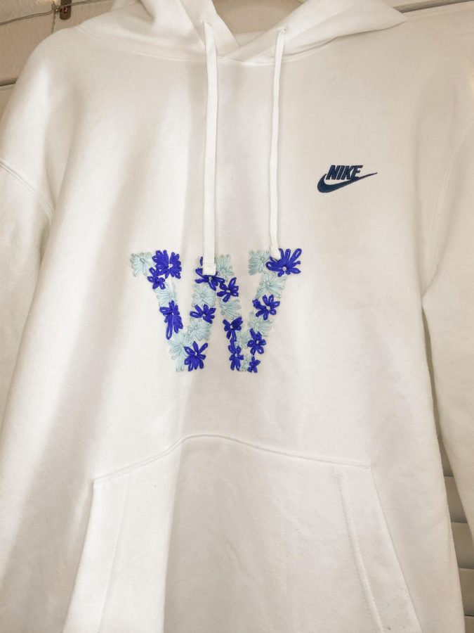 The embroidered sweatshirt made by Hunter Mcilmoil 