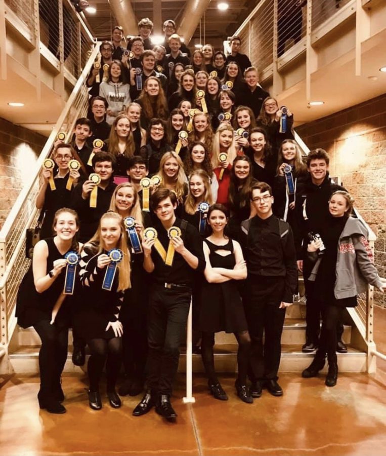 The Wilsonville High School Theater Department after their 2020 regionals competition. Regionals is a thespian competition held in the month of February. 