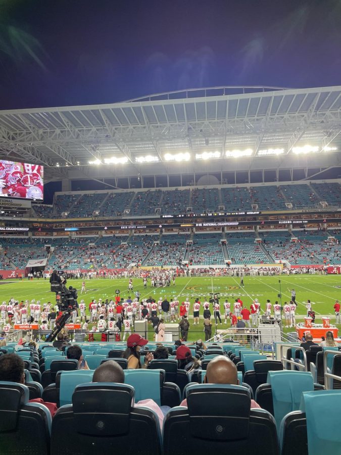 A look inside the stadium that played host to the National Championship. The capacity was limited to 1/5 of the normal standard.