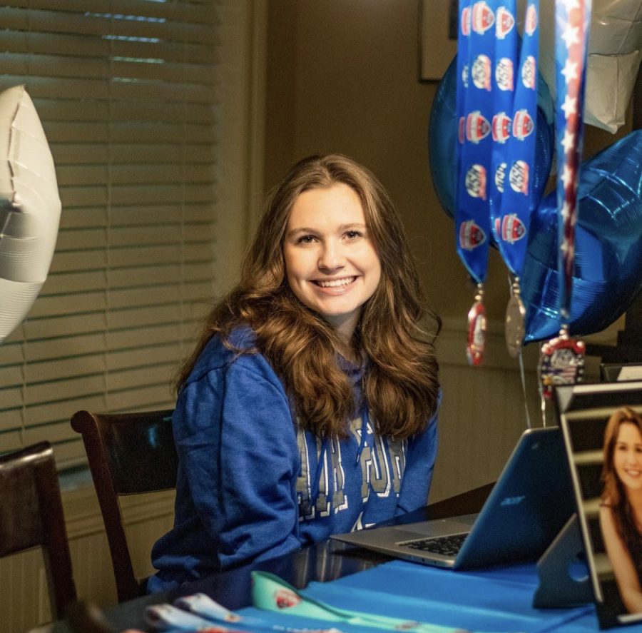 Lauren Hurley repping her Air Force Gear. She will continue her rifle career while training to become a cadet. 