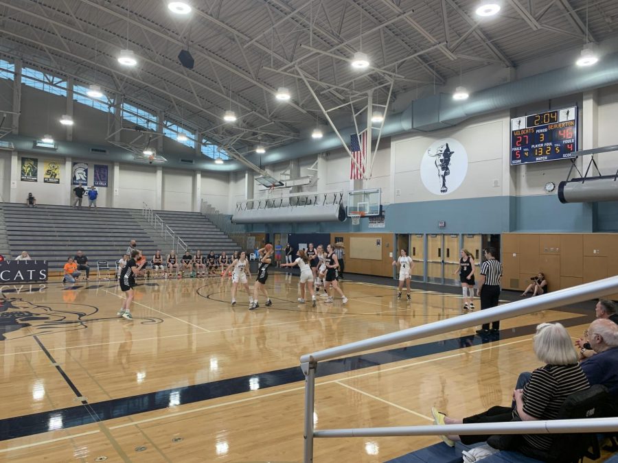 Girls Varsity playing defense against Beaverton. 