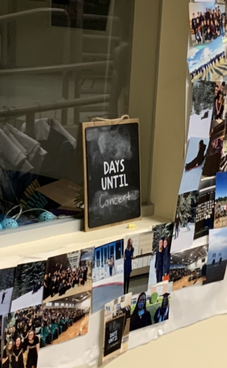 The chalkboard in Ms. K's room was being used as a countdown until the concert--It is pictured above the afternoon after the performance.