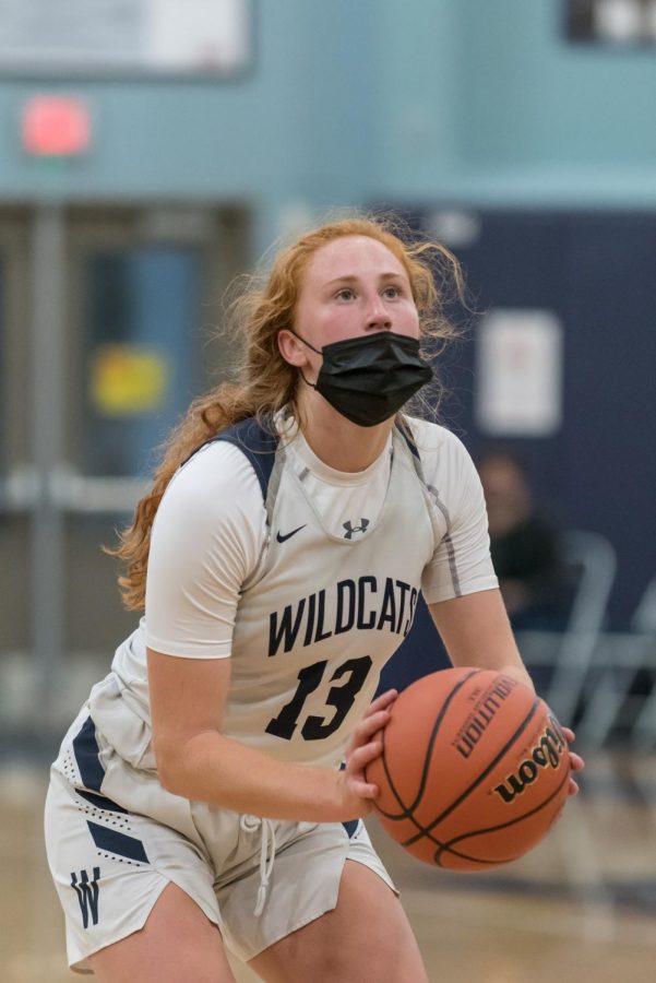 Sydney Burns shoots free throws as she added to the Wildcat lead against Lincoln. Wilsonville went on to win 72-29 as Burns led the game in scoring with 25.