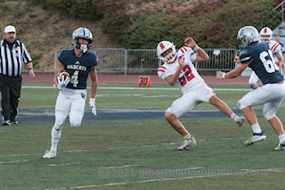 Sophomore Mason Seal with a huge block against Lebanon. 