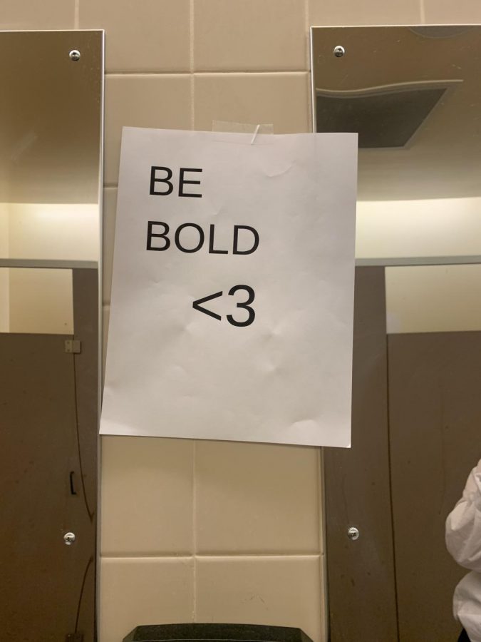 One of the signs found in the girls bathroom!