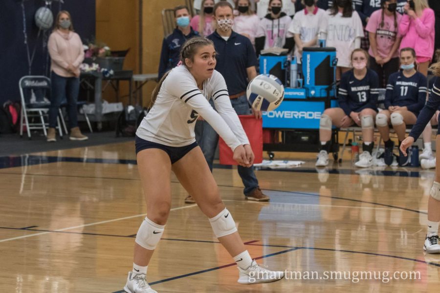 Senior Sophia Kleckner in action during the game against St. Helens