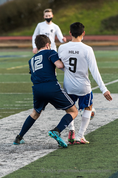 Cody Dimpflmaier fighting for the ball with an opposing player. Dimpflmaier, another freshman, was a key player for the Wildcats. 