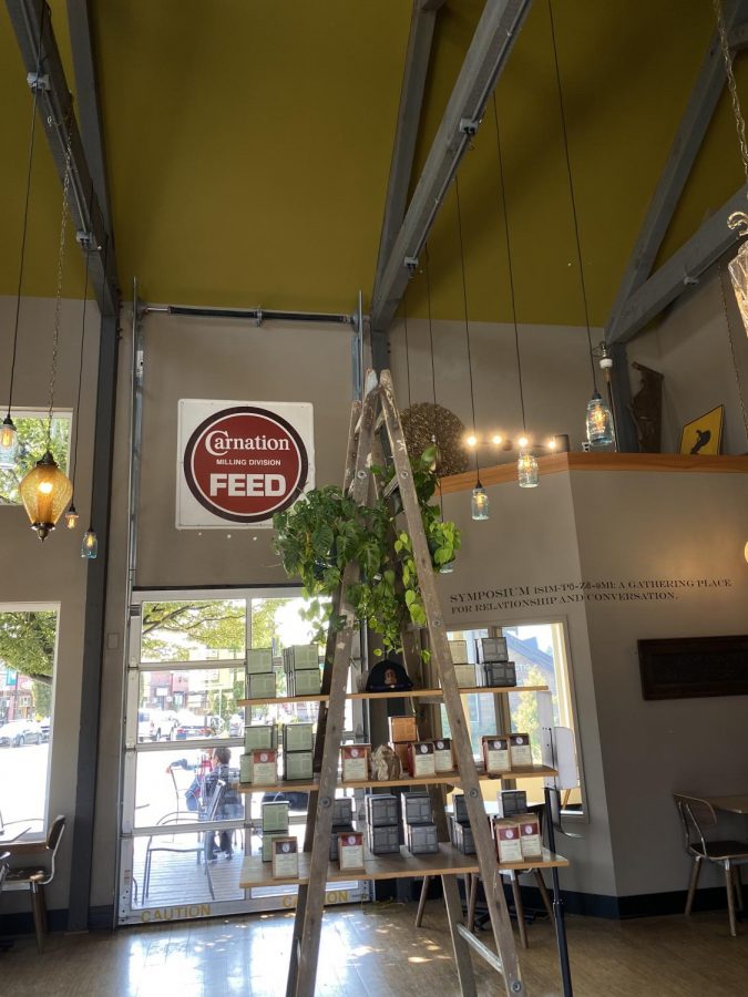 This is the interior of the Tigard location, which is on a busy street. In the summertime it makes a great place to read outdoors.